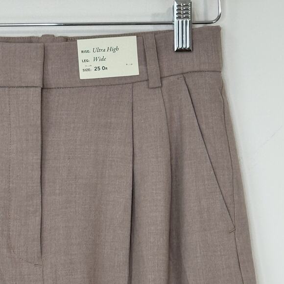 NWT Abercrombie & Fitch Ultra High Wide Leg Trousers Women's Size 25 / 0R Taupe - Picture 5 of 14